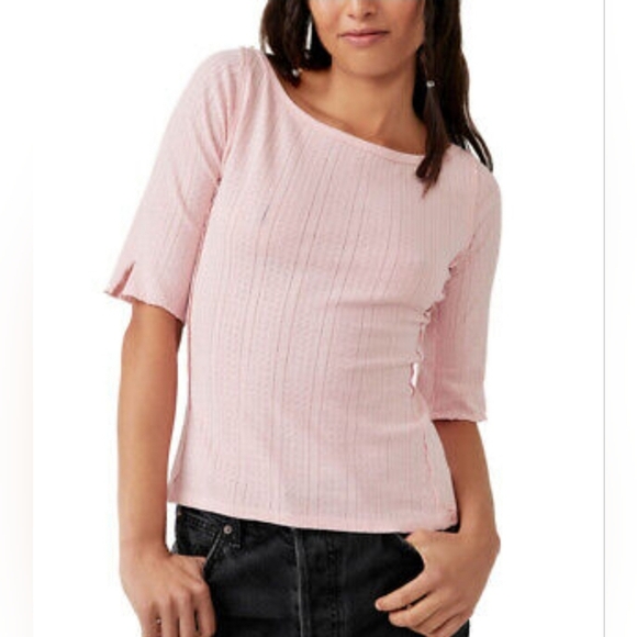 Free People Women's Sweet & Salty Pointelle Top - Picture 1 of 6